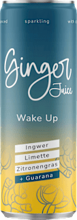 Erfrischungsgetränk Ingwer, Limette, Zitronengras & Guarana Wake Up Ginger Juice
