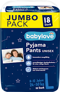 Pyjama Pants Unisex Gr. L 8-12 Jahre (24-50 kg), Jumbo Pack babylove