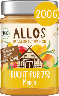 Fruchtaufstrich, Frucht Pur Mango 75% Frucht ALLOS