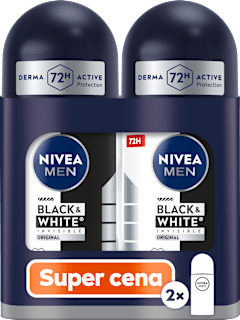 Pánsky guľôčkový antiperspirant Black & White Invisible Original NIVEA MEN