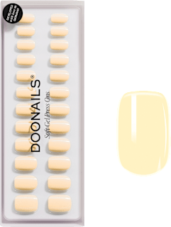 Künstliche Nägel, Soft Gel Press Ons Butter Yellow Short Square  Doonails