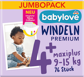 PREMIUM pelene, maxiplus veličina 4+ (9-15 kg) - mesečno pakovanje, 2x38kom babylove