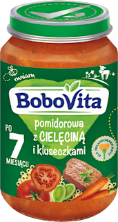 Zupa pomidorowa z kurczakiem i ryżem, po 6. miesiącu życia Bobovita