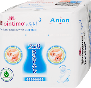 Éjszakai egészségügyi betét, duopack Biointimo