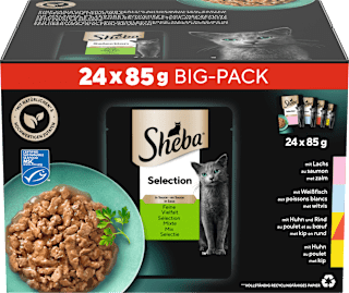 Nassfutter Katze Selection in Sauce - feine Vielfalt, Bigpack (24x85 g) Sheba