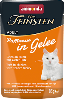 Nassfutter Katze reich an Huhn mit Pute, Raffinesse in Gelee  animonda VOM FEINSTEN