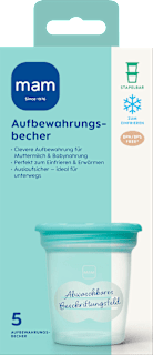 Aufbewahrungsbecher für Muttermilch & Babynahrung mam