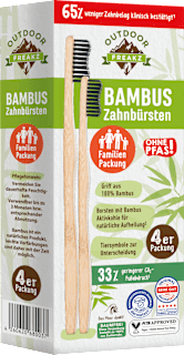 Zahnbürste Bambus Familien Packung mittel (4er Packung) Outdoor Freakz