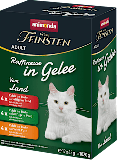 Nassfutter Katze Mix vom Land, Raffinesse in Gelee, Multipack (12x85 g) animonda VOM FEINSTEN