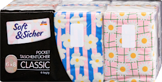 Taschentücher Pocket (6x8 Stück) Soft&Sicher