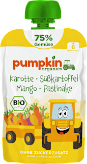 Quetschie Karotte, Süßkartoffel, Mango & Pastinake ab 6 Monaten pumpkin organics