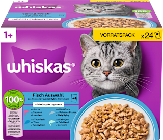 Nassfutter Katze Fischauswahl in Gelee, Multipack (24x85 g) Whiskas