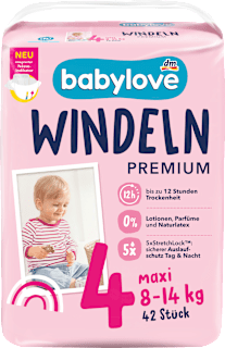 Premium Windeln - Gr. 4 Maxi (8-14 kg) babylove