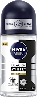 Antitranspirant Deo Roll-on Black & White Invisible Epic Night, 50 ml