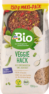 Vegetarisches Hack aus Erbsenprotein und Jackfruit Maxi-Pack dmBio