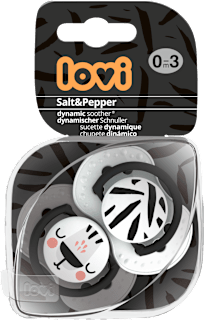Smoczek silikonowy dynamiczny 0-3m Salt&Pepper LOVI