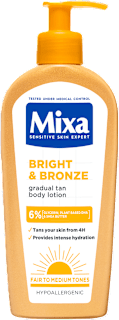 tónující tělové mléko Bright & Bronze gradual tan Mixa