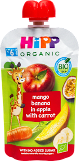Hippis BIO kašica u vrećici - mango, banana i mrkva, 4+ mj. HiPP