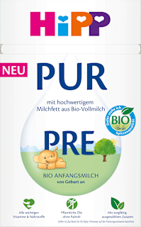 Anfangsmilch Pre PUR von Geburt an HiPP