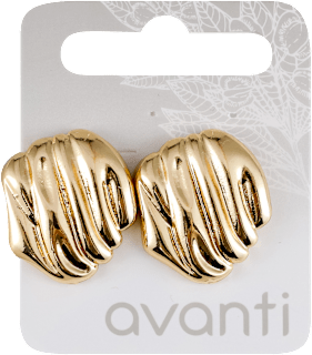 Minđuše u zlatnoj boji – talasasti reljef  avanti