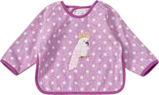 Lätzchen mit Ärmel & Tier-Motiv, lila ALANA