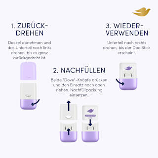 Antitranspirant Deostick Veilchen- & Tonkabohnenduft, Nachfüllpack Dove