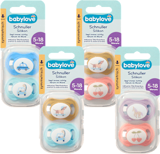 Ciuccio simmetrico in silicone 5-18 mesi assort. babylove