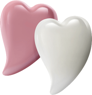 Keramikherz klein, rosa/weiß Dekorieren & Einrichten
