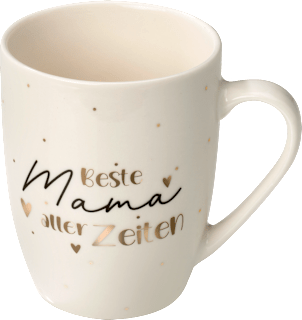 Kaffeebecher "Beste Mama aller Zeiten", weiß/gold/schwarz BOLTZE