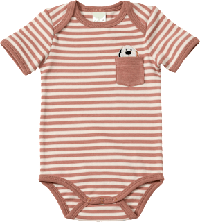 Body Kurzarm mit Hund-Applikation, braun, Gr. 74/80 ALANA