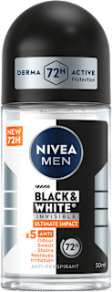 Deo roll-on Black & White Invisible Ultimate Impact NIVEA MEN