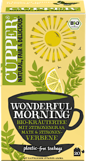 Kräutertee "Wonderful Morning" mit Zitronengras, Mate & Zitronenverbene (20 Beutel) Cupper
