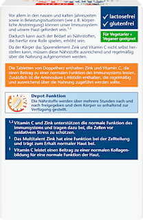 Zink + Histidin + Vitamin C Depot Tabletten 100 St Doppelherz