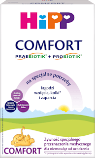 Żywność specjalnego przeznaczenia medycznego, dla niemowląt od urodzenia wzdęcia kolki i zaparcia Comfort Combiotik  HiPP