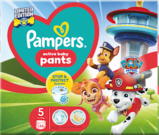 Гащички Paw Patrol, Размер 5 (12-17 kg) Pampers active baby
