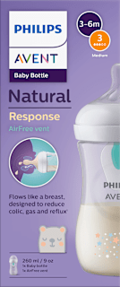 Natural Response AirFree vent plastična flašica za bebe, 3-6 meseci, zapremina: 260ml, 1 kom