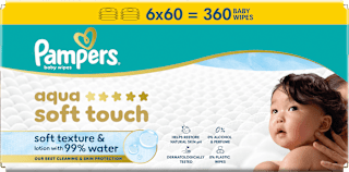 vlhčené ubrousky Aqua Soft Touch 6x60 ks Pampers