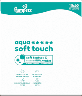 vlhčené ubrousky Aqua Soft Touch 15x60 ks Pampers
