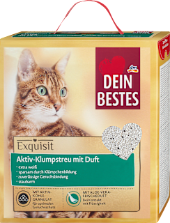 Pijesak za mačke s aktivnim ugljem i mirisom aloe vere Dein Bestes