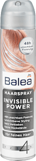 INVISIBLE Power sprej za kosu, jačina učvršćivaja: 4 Balea