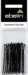 Gewellte Haarklemmen Extra dünn schwarz ebelin