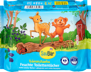 Feuchte Toilettentücher Bärenstark (2x60 Stück) SauBär