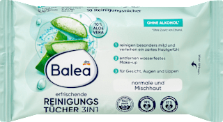 Abschminktücher 3in1 erfrischend Balea