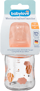 Weithalsflasche aus Glas 120 ml sortiert babylove