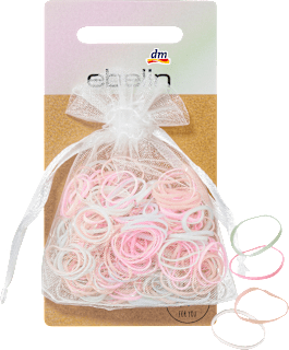 Mini-Haargummis in Organza-Säckchen mehrfarbig ebelin