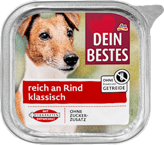Nassfutter Hund reich an Rind klassisch Dein Bestes