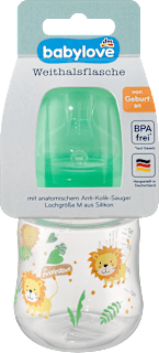 Silikonowa butelka do mleka dla niemowląt z szeroką szyjką, 150 ml babylove