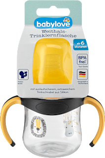 Sticlă pentru bebeluși cu mânere, de la 6 luni babylove