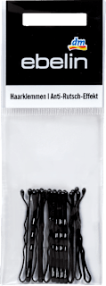 Gewellte Haarklemmen schwarz Anti-Rutsch-Effekt ebelin