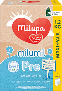 Anfangsmilch Pre Milumil von Geburt an Milupa
